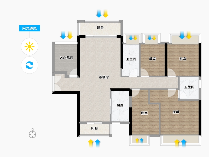 广东省-佛山市-保利紫山-111.48-户型库-采光通风