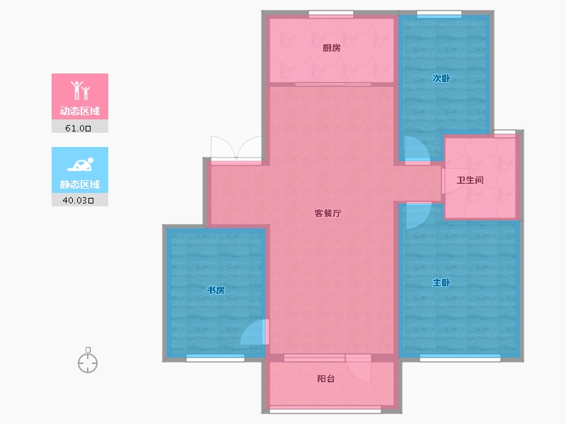 辽宁省-沈阳市-融创观澜壹号-90.77-户型库-动静分区