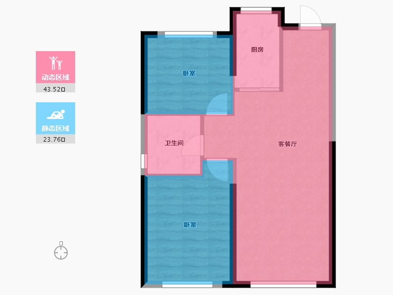 辽宁省-沈阳市-汇置尚岛-60.80-户型库-动静分区