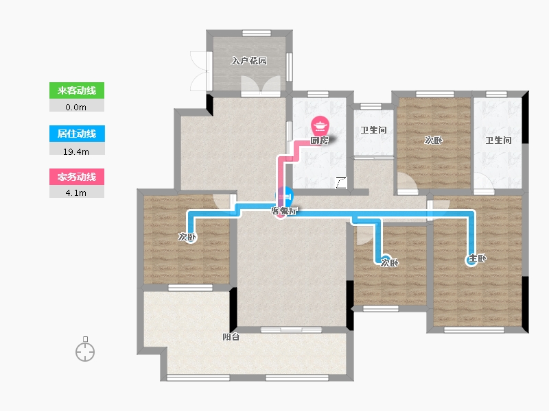 湖南省-长沙市-长房·宁都公馆-125.29-户型库-动静线