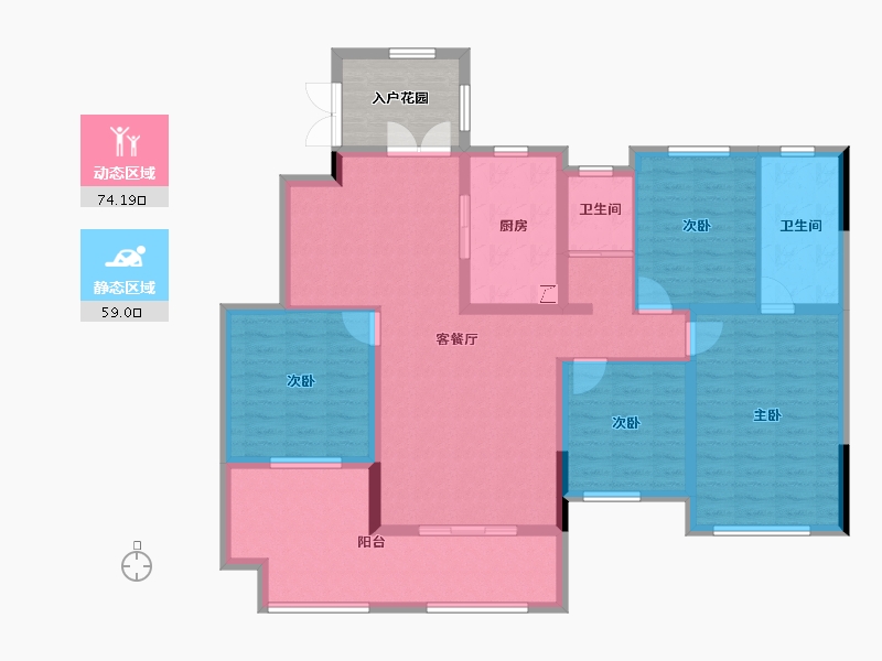 湖南省-长沙市-长房·宁都公馆-125.29-户型库-动静分区