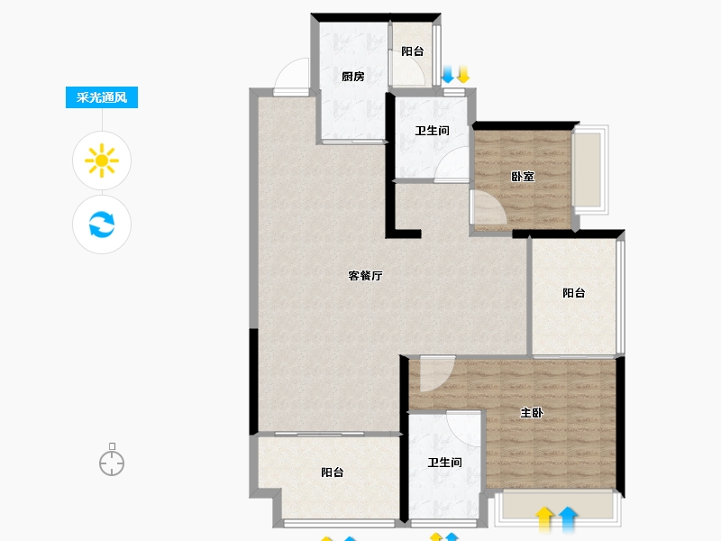 广东省-深圳市-宏发万悦山二期​-115.76-户型库-采光通风