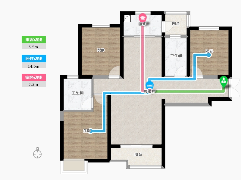 陕西省-西安市-御锦城15期悦珑湾-96.00-户型库-动静线