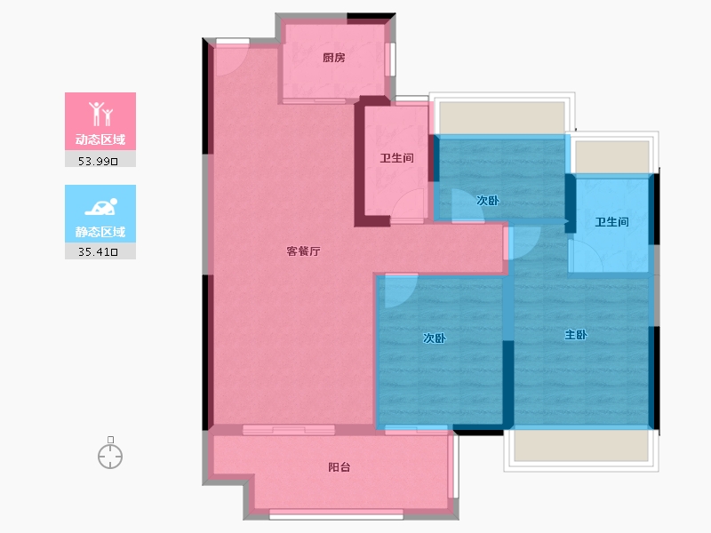 广东省-清远市-中海阅湖壹号-80.00-户型库-动静分区