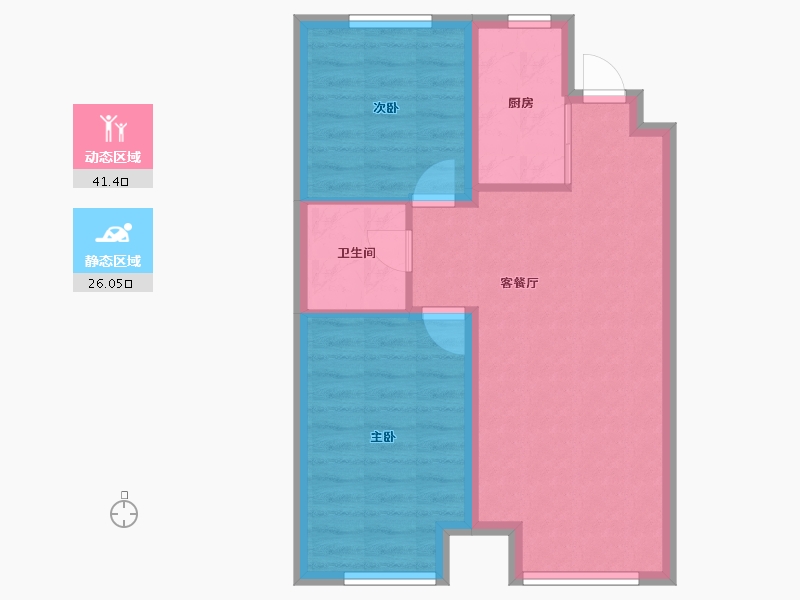 辽宁省-沈阳市-首开如院-60.65-户型库-动静分区