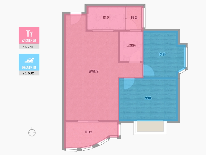 海南省-海口市-富通天骏花园-62.00-户型库-动静分区