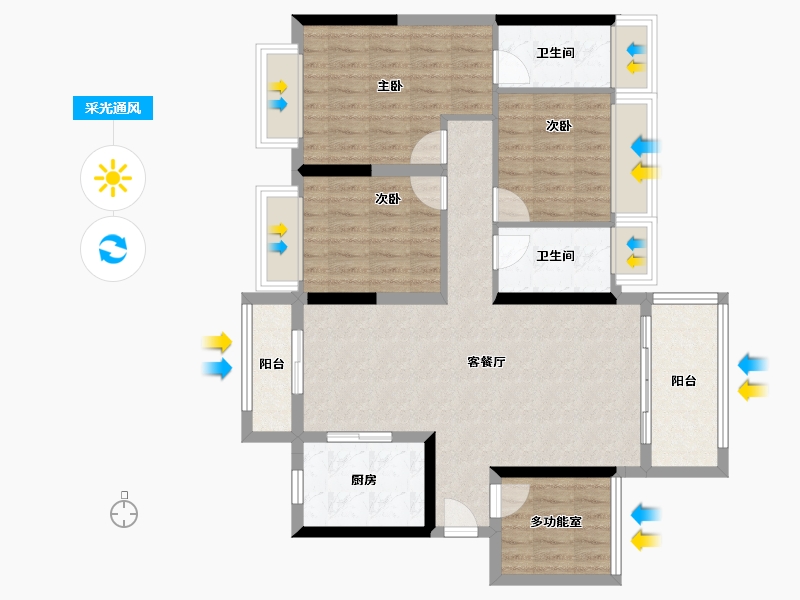 广东省-中山市-锦绣海湾城-93.46-户型库-采光通风