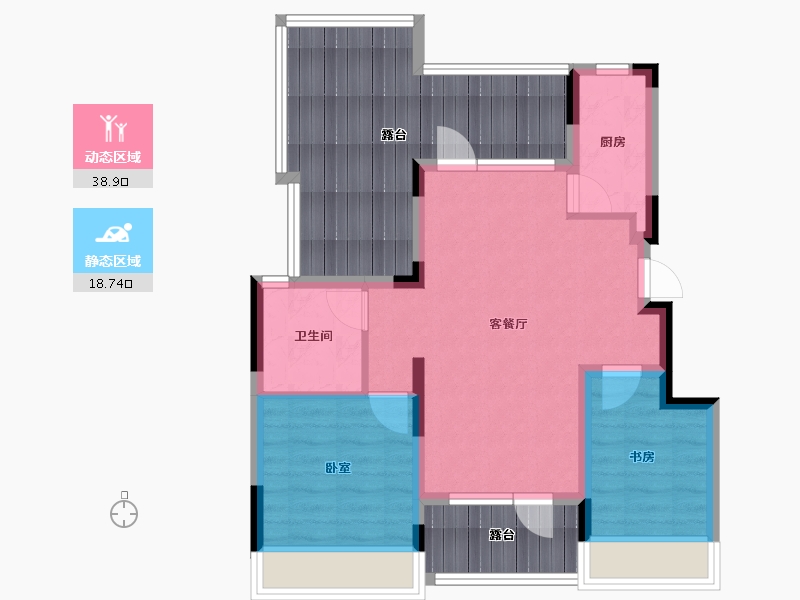 辽宁省-沈阳市-中粮锦云天城-73.15-户型库-动静分区