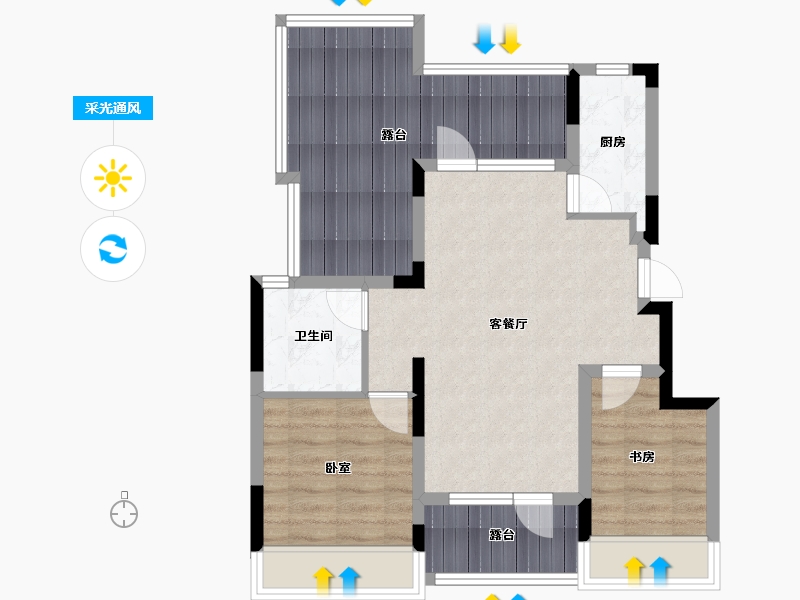 辽宁省-沈阳市-中粮锦云天城-73.15-户型库-采光通风