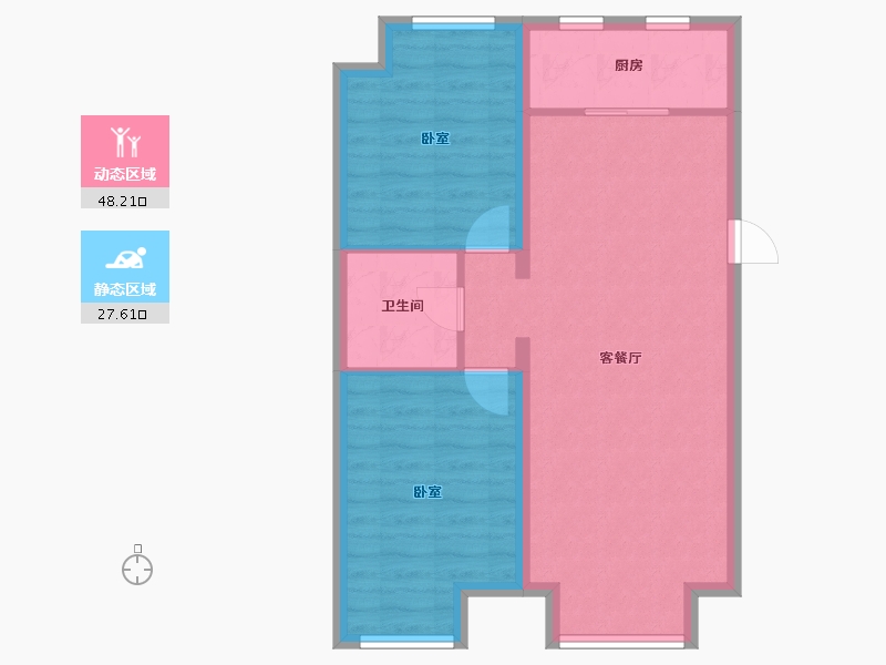 辽宁省-沈阳市-首开如院-68.42-户型库-动静分区