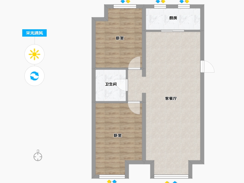 辽宁省-沈阳市-首开如院-68.42-户型库-采光通风