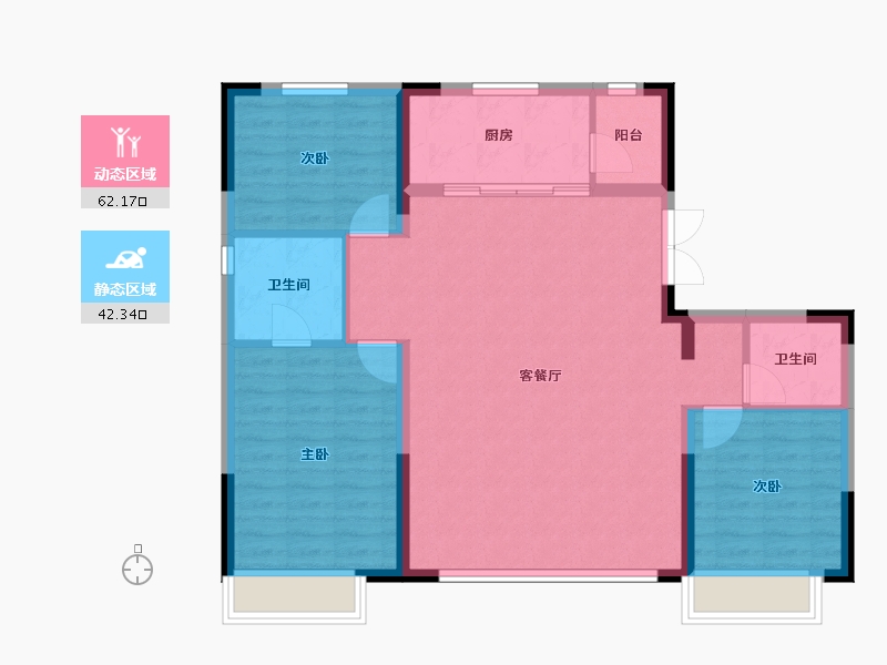 辽宁省-沈阳市-龙湖·槿山-95.13-户型库-动静分区