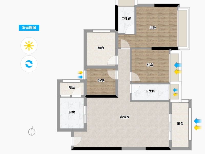 广东省-清远市-海港成天荷1号-93.48-户型库-采光通风