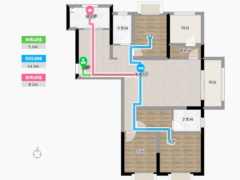 湖南省-长沙市-美的国宾府-94.18-户型库-动静线