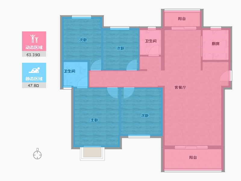 福建省-泉州市-​世茂摩天城-100.36-户型库-动静分区