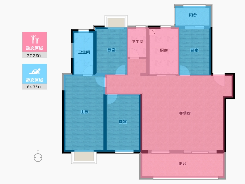 福建省-泉州市-​世茂摩天城-128.00-户型库-动静分区