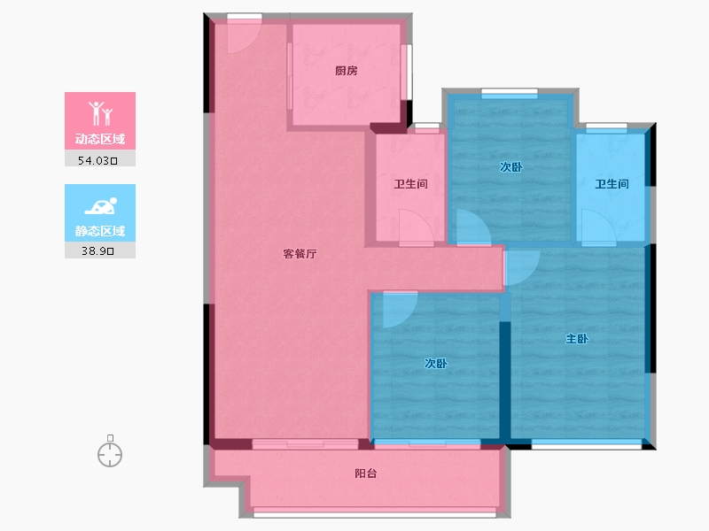 福建省-泉州市-建发映月-84.00-户型库-动静分区