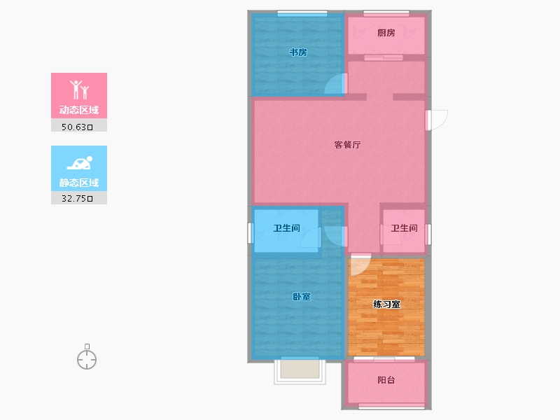 山西省-晋中市-辰兴颐郡-85.07-户型库-动静分区