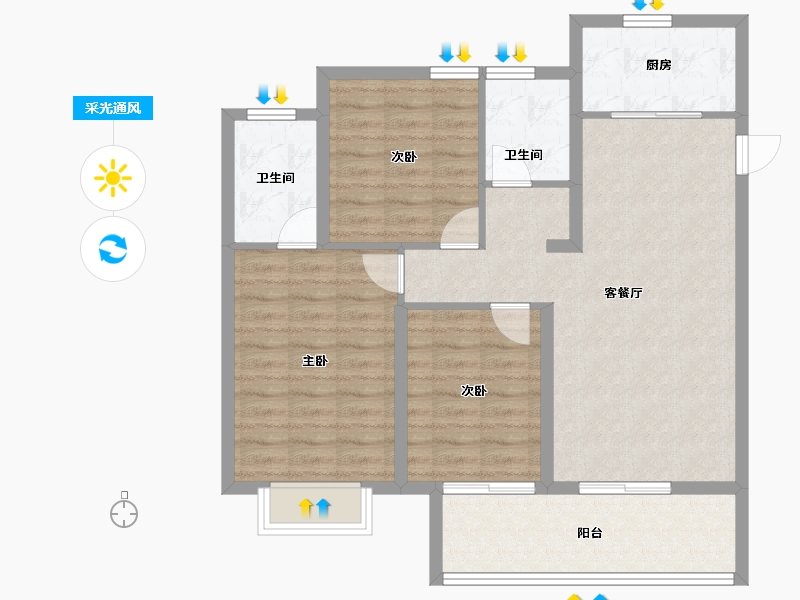 湖北省-武汉市-北辰经开优-91.08-户型库-采光通风