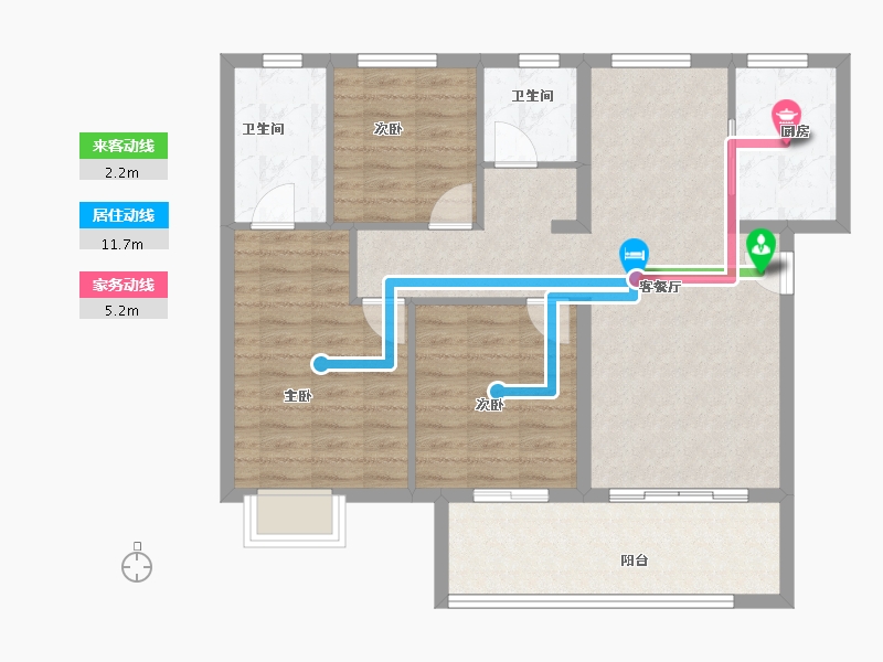 福建省-泉州市-​世茂摩天城-88.67-户型库-动静线