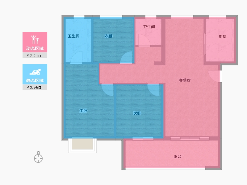 福建省-泉州市-​世茂摩天城-88.67-户型库-动静分区