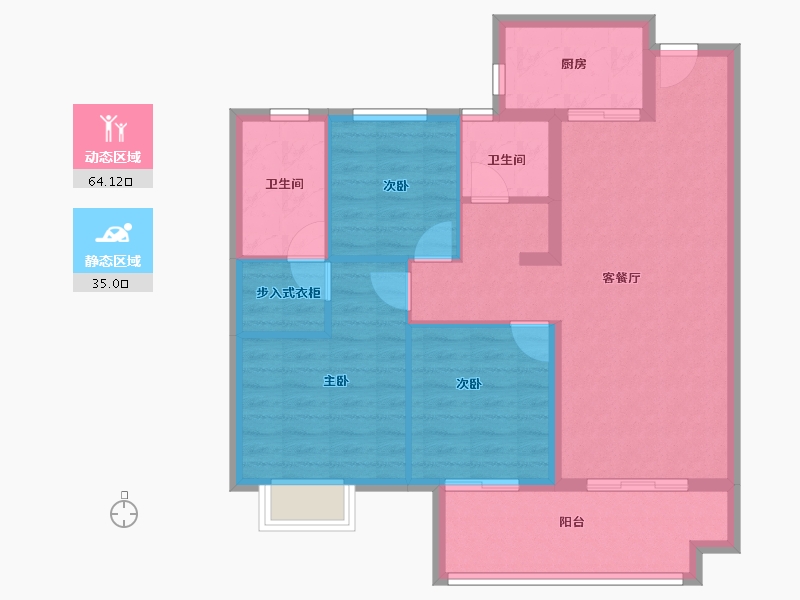 福建省-泉州市-​世茂摩天城-89.13-户型库-动静分区