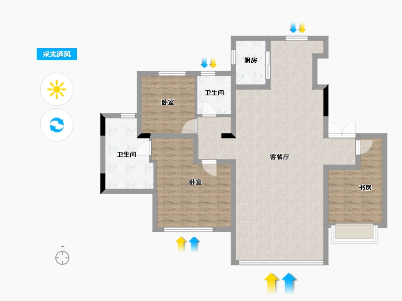 浙江省-湖州市-太湖健康城翠堤湾-109.60-户型库-采光通风