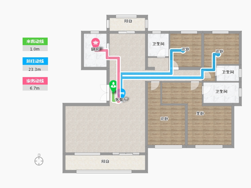 湖南省-长沙市-北辰中央公园(北辰辰玺)-152.46-户型库-动静线