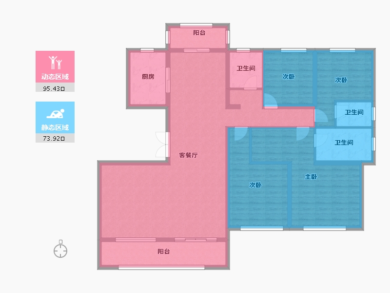 湖南省-长沙市-北辰中央公园(北辰辰玺)-152.46-户型库-动静分区