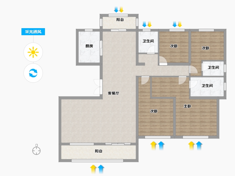 湖南省-长沙市-北辰中央公园(北辰辰玺)-152.46-户型库-采光通风