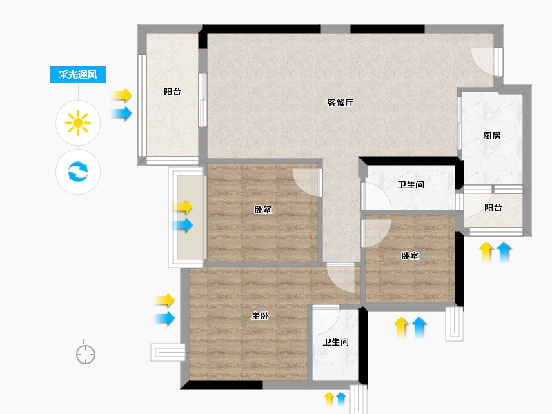 广东省-清远市-海港成天荷1号-74.73-户型库-采光通风