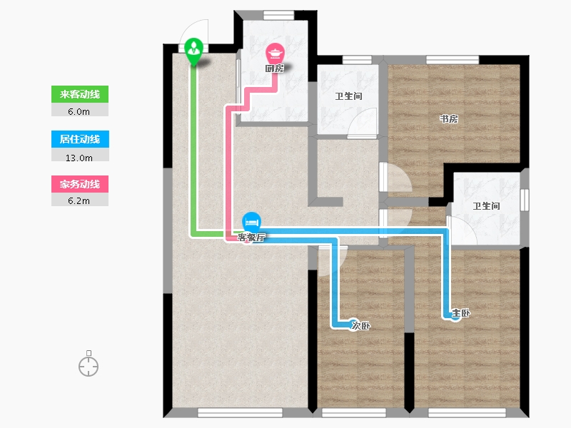 辽宁省-沈阳市-汇置尚岛-83.68-户型库-动静线