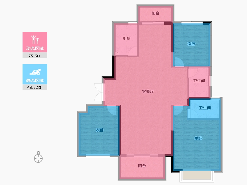 湖南省-长沙市-荣盛城-112.55-户型库-动静分区