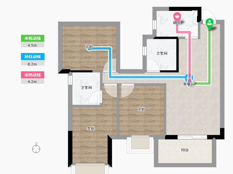 广西壮族自治区-南宁市-荣和公园里-64.51-户型库-动静线