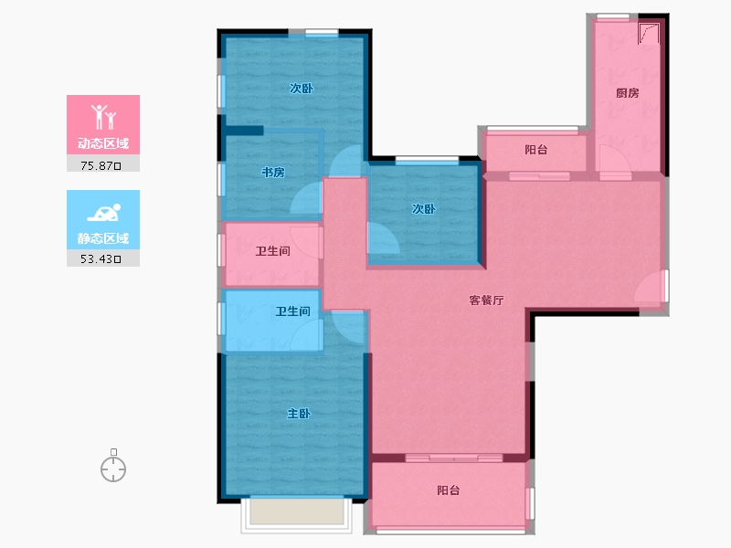 湖南省-长沙市-恒大揽湖苑-116.01-户型库-动静分区