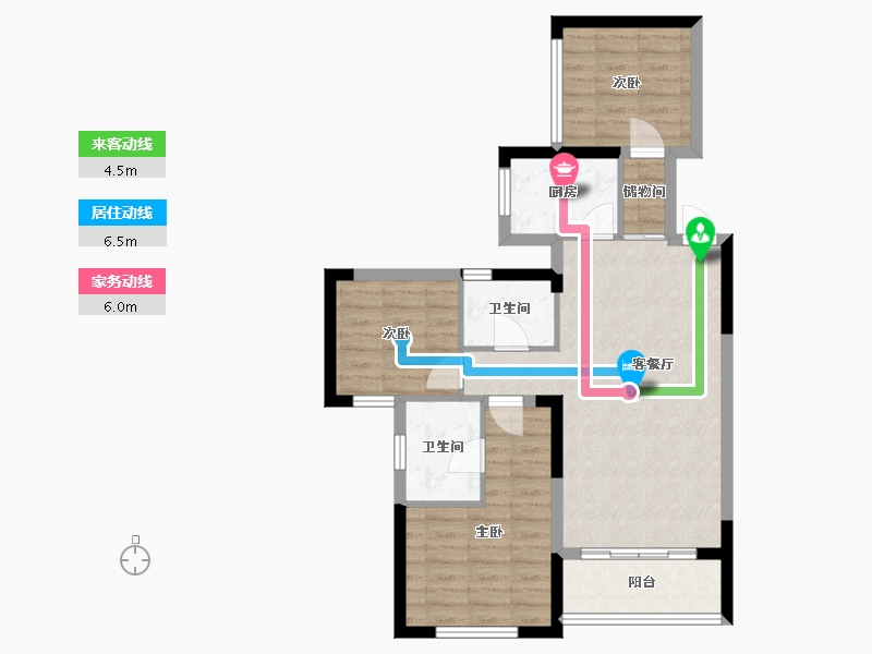 湖南省-长沙市-鸿海·公园里-76.07-户型库-动静线