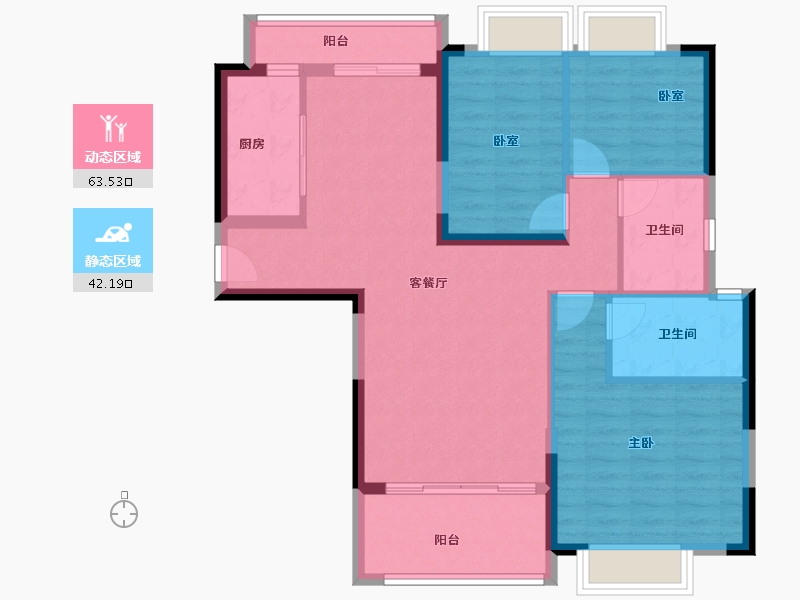 广东省-广州市-敏捷绿湖首府-95.07-户型库-动静分区