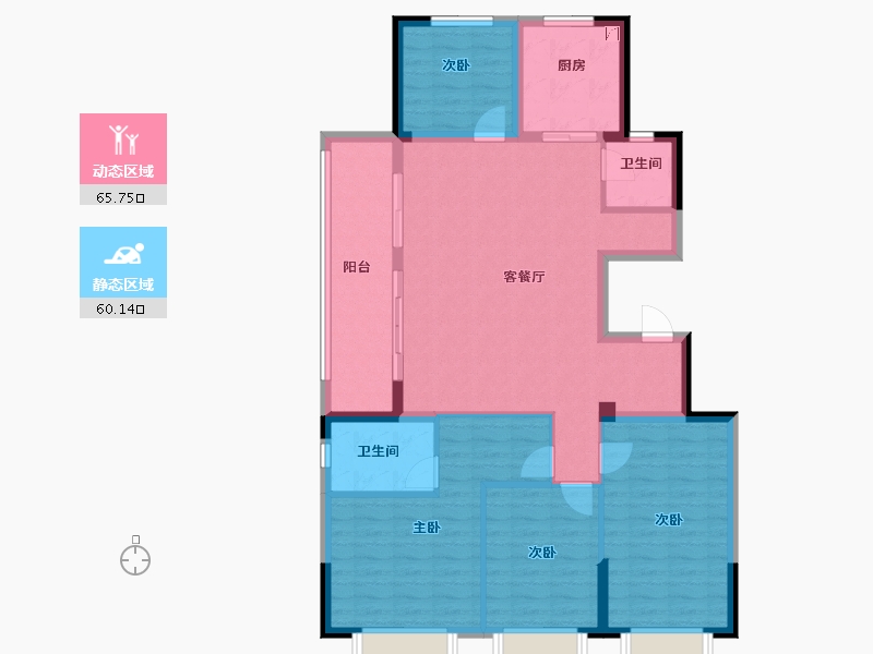 浙江省-宁波市-新力·云映凤园-113.70-户型库-动静分区