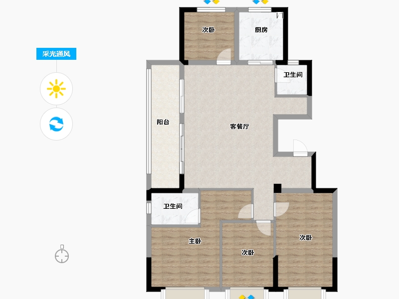 浙江省-宁波市-新力·云映凤园-113.70-户型库-采光通风