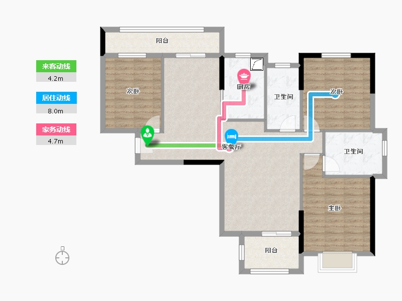 湖南省-长沙市-博林云栖-104.23-户型库-动静线