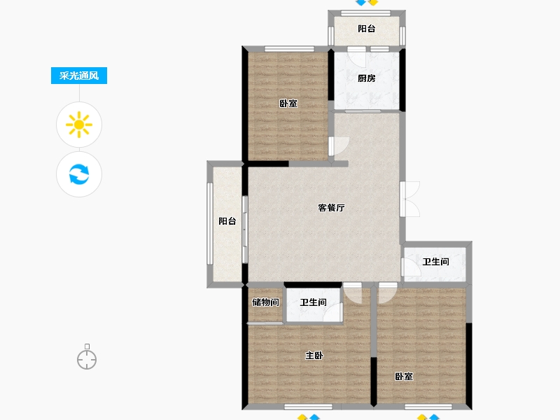 黑龙江省-哈尔滨市-哈尔滨理工大学教师公寓-107.91-户型库-采光通风