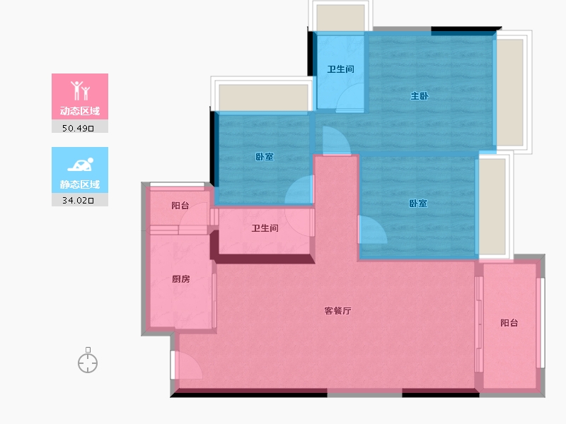 广东省-清远市-海港成天荷1号-76.03-户型库-动静分区