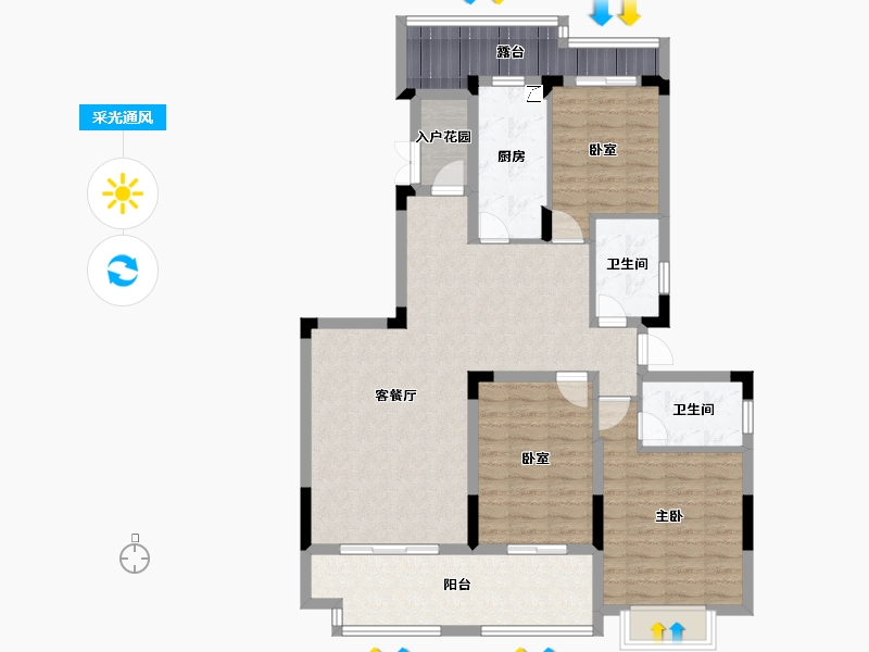 江西省-南昌市-南昌恒大林溪府-109.61-户型库-采光通风