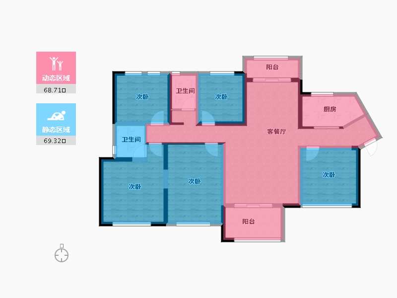 湖南省-长沙市-鸿海·公园里-122.51-户型库-动静分区