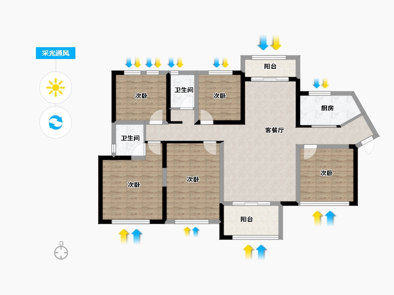 湖南省-长沙市-鸿海·公园里-122.51-户型库-采光通风