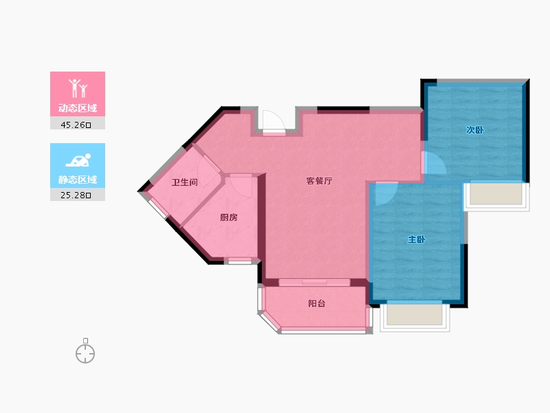 湖南省-长沙市-恒大揽湖苑-62.90-户型库-动静分区