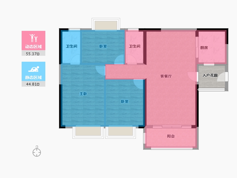 广东省-广州市-敏捷绿湖首府-95.27-户型库-动静分区