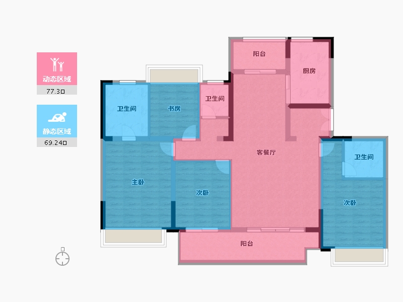 江苏省-常州市-新城汇隽-132.00-户型库-动静分区