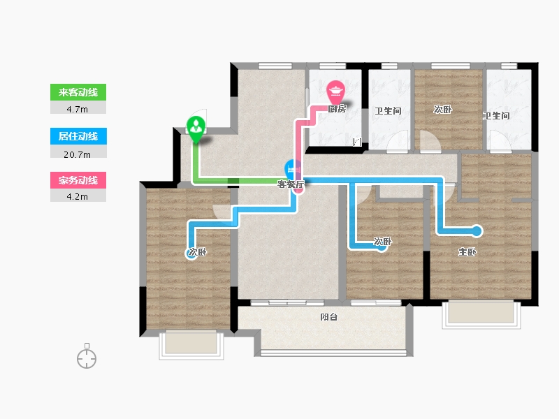 浙江省-宁波市-新力·云映凤园-113.56-户型库-动静线