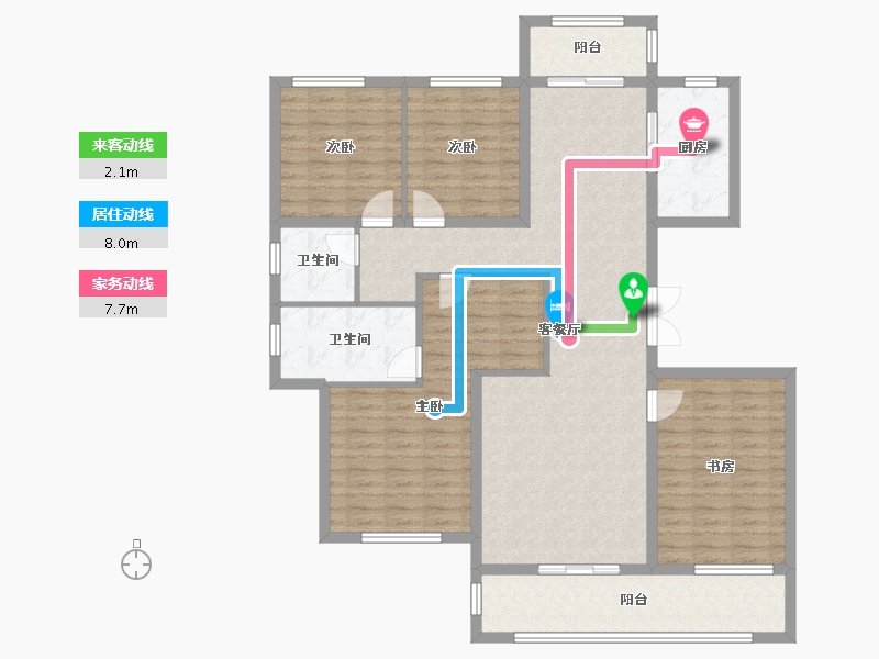 湖南省-长沙市-北辰中央公园(北辰辰玺)-132.54-户型库-动静线